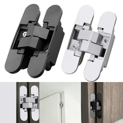 Invisible Cross Hinge 180 Degree Concealed Folding Door Hinge For Cabinets And Cupboards Adjustable Concealed Hardware In Black