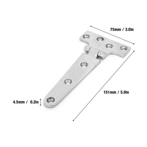 Beefy Heavy Duty T Hinge For Doors And Hatch Covers Marine Grade 316 Stainless Steel Industrial Hinge Thickened Design Corrosion Resistant