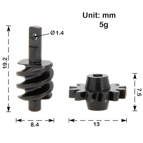 Racing Iso Cvd Front Axle Differential Reverse Gear For SCX24 V2 Mullet Setup showing CNC steel gear dimensions