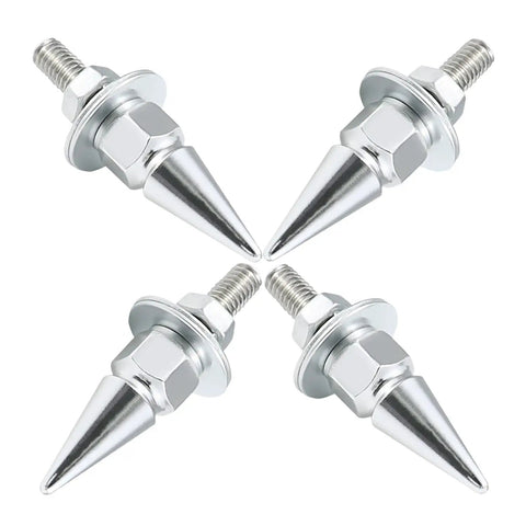 Spike License Plate Screws Kit Four Pcs Universal Fit Bolt Fasteners For Cars Trucks And Motorcycles In Stainless Steel And Aluminum Alloy