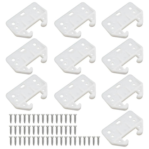 Banish Sticking Drawers Forever With These White Plastic Center Mount Slide Kits Boasting Seven Hole Track Guides.