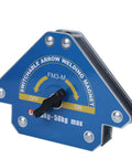 Super Durable Zohisin Welding Magnet With 30 To 50 Kilo Suction Power Arrow Shape Swivel Lock, blue with switch