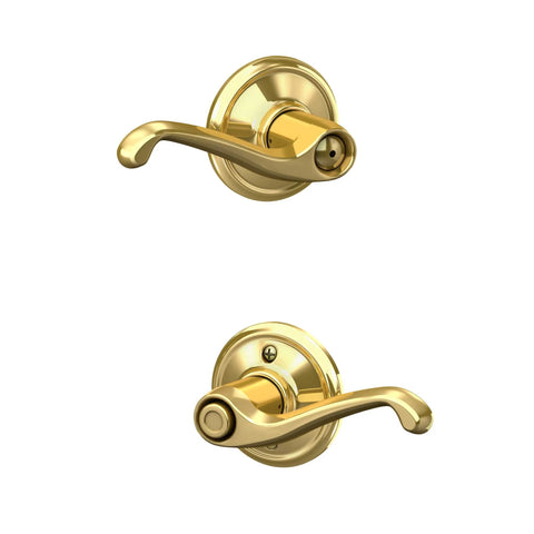 Flair Door Lever Privacy Lock For Bedroom And Bathroom Easy Self Aligning Install Push Button Inside Unlock Emergency Outside Pin Key