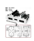 CNC Machined Zero Point Clamping Fixtures For Flat Jaw Vises Featuring Double Opening Self Centering Action with dimensions and weight details.
