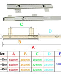 Heavy Duty Keyboard Shelf Slides For Under Desk Setup With Adjustable Height Bracket And Ball Bearing Extension Rails 35cm size guide
