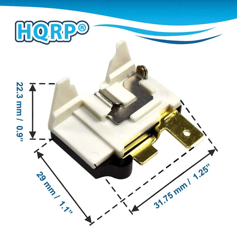 Must Have 4.7 Ohm PTC Start Relay Kit For Mini Fridges And Beer And Wine Coolers, shown with dimensions.