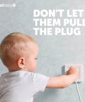 Child reaching for outlet with Outlet Cover Box For Kid Safe Child Safety Two Pack Fits Most Plugs And Cords Duplex And Decorator Electrical Plates
