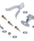 Fork Gate Latch For Chain Link Fence 1-3/8 Inch Wall Mount Flat Back With Padlock Hole And Screws Included shown in parts