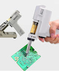 Electric Vacuum Desoldering Pump Portable Pro Grade Solder Gun Solder Removal Tool Adjustable Temperature 350 to 450C with circuit board