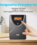 Uninterruptible Power Supply With LCD Display And AVR Regulation, 6 Outlets UPS Backup Power For PC Router NAS And Home Office