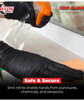 Heavy Duty 5 Mil Nitrile Gloves Latex Free Powder Free Micro Textured Grip For Repair Cleaning Painting And Chemical Work One Box Of 100 Large in use