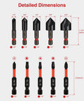 M35 Cobalt TiAlN Coated Countersink Drill Bit Set Built For Heavy Duty Jobs With Five Sizes and Magnetic Screwdriver Bits Pack
