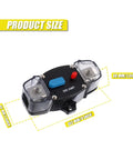 Heavy Duty 300Amp DC Circuit Breaker Delivering Rock Solid Auto Recovery And Easy Manual Reset Switch For Automotive Rv Marine Boat Wiring With Straight Up Overcurrent Protection And No Stress Operation, showing dimensions and layout