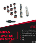 Heavy Duty Thread Repair Kit For Metal With 1/2-20 Carbon Steel Inserts And Installation Tools Quickly Repair Damaged Threads