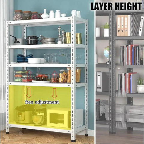 Built Tough Five Tier Metal Shelving Unit Heavy Gauge Adjustable Garage Storage Rack Weatherproof Finish For Kitchen Pantry Closet Ultimate Home Organization Setup