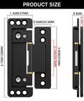 2 Pack Ultra Thin Hidden Door Hinges 4.5 Inch Heavy Duty Concealed Hinges dimensions with side and front view