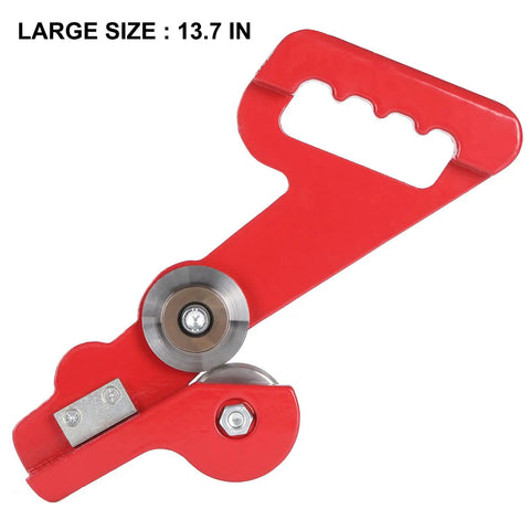 Portable Sheet Metal Cutter Hand Snips For Easy Cutting Of 28 Gauge Galvanized Steel And 0.4 Millimeter Cold Rolled Metal Handheld Tin Snips With Double Wheels For Smooth Precise Panel Slitting In A DIY Home Workshop, red 13.7-in tool