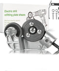 Turns Any Drill Into A Fast Burr Free Cutter With Titanium Coating A Game Changing Sheet Metal Nibbler Attachment front view