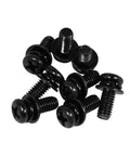 M4x10mm VESA Screws Set With Lock Washers And Flat Washers, 20 Pack, Phillips Head, Black Finish in a pile