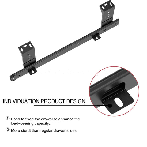 Heavy Duty Black Drawer Slides 18 Inch Cabinet Rails With Precision Smooth Glide showing strong steel design for kitchen drawers and office use.