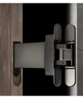 Heavy Duty 3D Invisible Hydraulic Door Closer With Soft Close For Wooden Doors Integrated Concealed Cross Hinge System Matt Black 80 Kg
