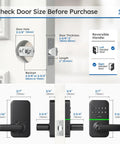 Dimensions guide for installing Keyless Entry Door Lock With Keypad For Front Door, Digital Smart Knob With Exterior Code Access