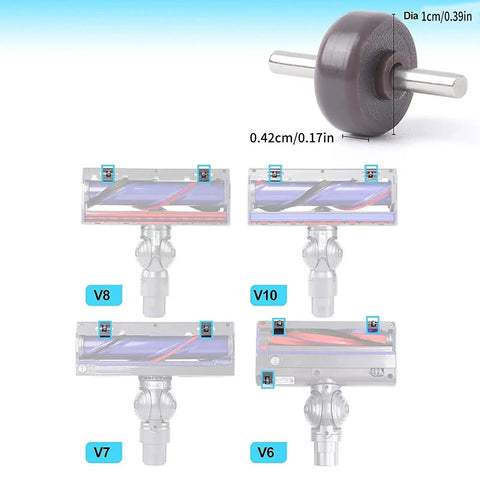 Replacement Widened Rollers And Axles For V10 Robot Protect Surfaces And Carpets Durable Home And Office Spares Diagram