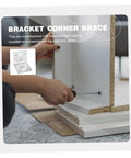 Installing Rock Solid Stainless Steel Corner Bracket And L Bracket Shelf Support for Dope Home Upgrades on furniture.