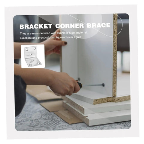 Installing Rock Solid Stainless Steel Corner Bracket And L Bracket Shelf Support for Dope Home Upgrades on furniture.