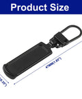 Six Pack Zipper Pull Replacement Kit Universal Zipper Tags Cord Pulls For Purses Jackets Backpacks Boots Coats Black, dimensions shown