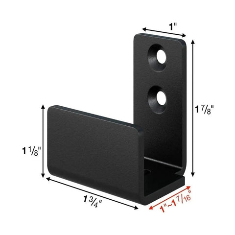 Black bracket with measurements for Full Extension Drawer Slides With Adjustable Track For Cabinets And Doors No Tools Needed Quick Release Latches