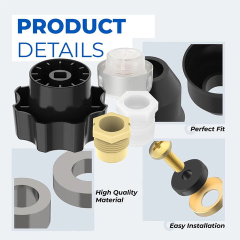 All In One Wall Hydrant Service Kit For Outdoor Faucets With Vacuum Breaker Included And Easy Replacement Handle Part Fits 500 400 300 Series Outdoor Faucet Repair Kit And Accessories, black and brass parts