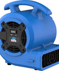 Portable 1/8 HP Air Mover With 2 Speeds, 3 Drying Angles, And 1.3 Amp Draw For Water Damage Restoration, Carpet Drying And Air Circulation Blue Pro Grade Durability, showing handle and control panel.
