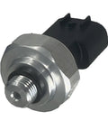 Close-up of AC Pressure Sensor Switch 88719 33020 499000 7880, metallic and black, compatible with Toyota and Lexus.