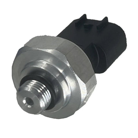 Close-up of AC Pressure Sensor Switch 88719 33020 499000 7880, metallic and black, compatible with Toyota and Lexus.