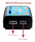 Front view of a Portable 20W RC Battery Balance Charger With Built In Safety Guards No Drama Beefed Up For LiPo Batteries Fast Charging