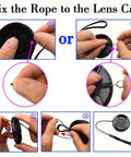 Fixing rope to 40.5mm Snap On Lens Cap With Keeper For E Mount 16 50mm F3.5 5.6 Lens Not For 16 70mm Lenses Includes Leash