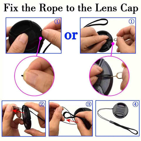 Fixing rope to 40.5mm Snap On Lens Cap With Keeper For E Mount 16 50mm F3.5 5.6 Lens Not For 16 70mm Lenses Includes Leash