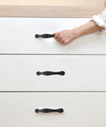 Black Kitchen Cabinet Hardware Pulls 10 Pack Modern Drawer Handles Replacement for Cabinets Furniture Cupboards and Doors Sleek Boss Pulls for Dressers and Cabinet Doors with Easy Install on white drawers
