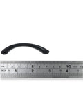 6 Pack Two And A Half Inch Hole Center Solid Arch Drawer Pulls Bow Curved Dresser Handles Matte Black with ruler measurement