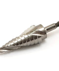 Heavy Duty Cobalt Spiral Flute Step Drill Bit Set With 12 Hole Sizes From 3/16 Inch To 7/8 Inch, 1/4 Inch Hex Shank, TEMO M35 Unibit For Metal And Wood