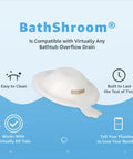 Overflow Drain Cover For Deeper Warmer Baths With No Fuss Suction Cups Universal Fit Spa Accessory Easy Install Adds Inches Of Water For A Deeper Cozy Soak Spa Vibe Works With Most Tubs product image with features listed.