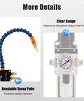 Bendable spray tube and clear gauge for the Heavy Duty Mist Coolant Lubrication Spray Kit For Precision Metalwork Machining.