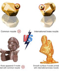 Comparison of common nozzle vs 5 Pack 0.4mm Brass Hotend Nozzles For Ender 3 Series And CR 10 Series, highlighting print quality.