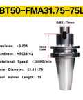 Built For The Long Haul Bt50 Cnc Milling Tool Holder With Impact Resistant Core And Heavy Duty Stainless Steel Body For Flawless Grinding And Super Reliable Shop Performance, precision image showing measurements.