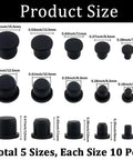 Grab This Awesome Set Of 50 Black Silicone Stopper Plugs In 5 Sizes For Tubes Bottles And Flows To Seal Ends Waterproof With Gorge Craft Quality Rubber Caps Perfect For DIY Projects Or Home Repairs Today, product size chart 4mm to 12.5mm silicone plugs