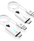 Wireless HDMI Transmitter And Receiver No Fuss Plug And Play 1080P HD Extender With 164 Feet Range For Laptops TV Boxes PS4 PS5