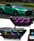 Ford Mustang Headlamp Upgrade With Sequential Animation, Slick Led Front Light For 2015-2026 Mustang GT EcoBoost Premium