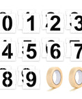 Easy DIY Curb Address Stencil Kit With 0-9 Reusable Plastic Number Stencils, Includes 2 Rolls Masking Tape For Fast, Clean Painting