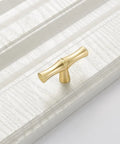 Dope Bamboo Shape Zinc Alloy Cabinet Knob Set 6 Pack Single Hole Golden Finish Built Tough For Dresser Drawer Cupboard Door Pulls With Smooth Edges Easy Install Classic Hardware Upgrade, gold bamboo knob on white cabinet